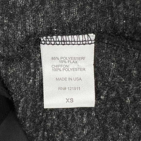 LNA Shirt Womens XS Gray Marl Black Scoop Back Sheer Panel Long Sleeve Top Tee - Picture 9 of 13